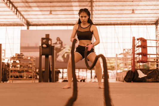 Woman at the gym working out