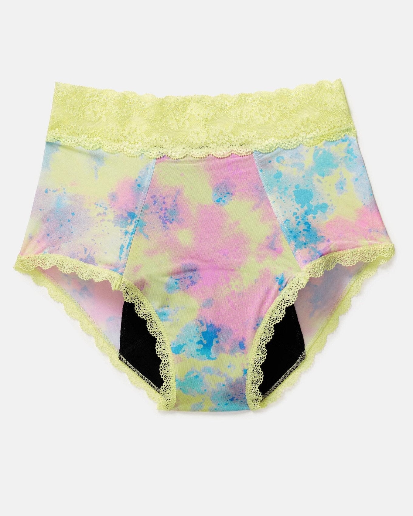 Joyja Amelia period-proof panty in color Melted Tie Dye C02 and shape high waisted