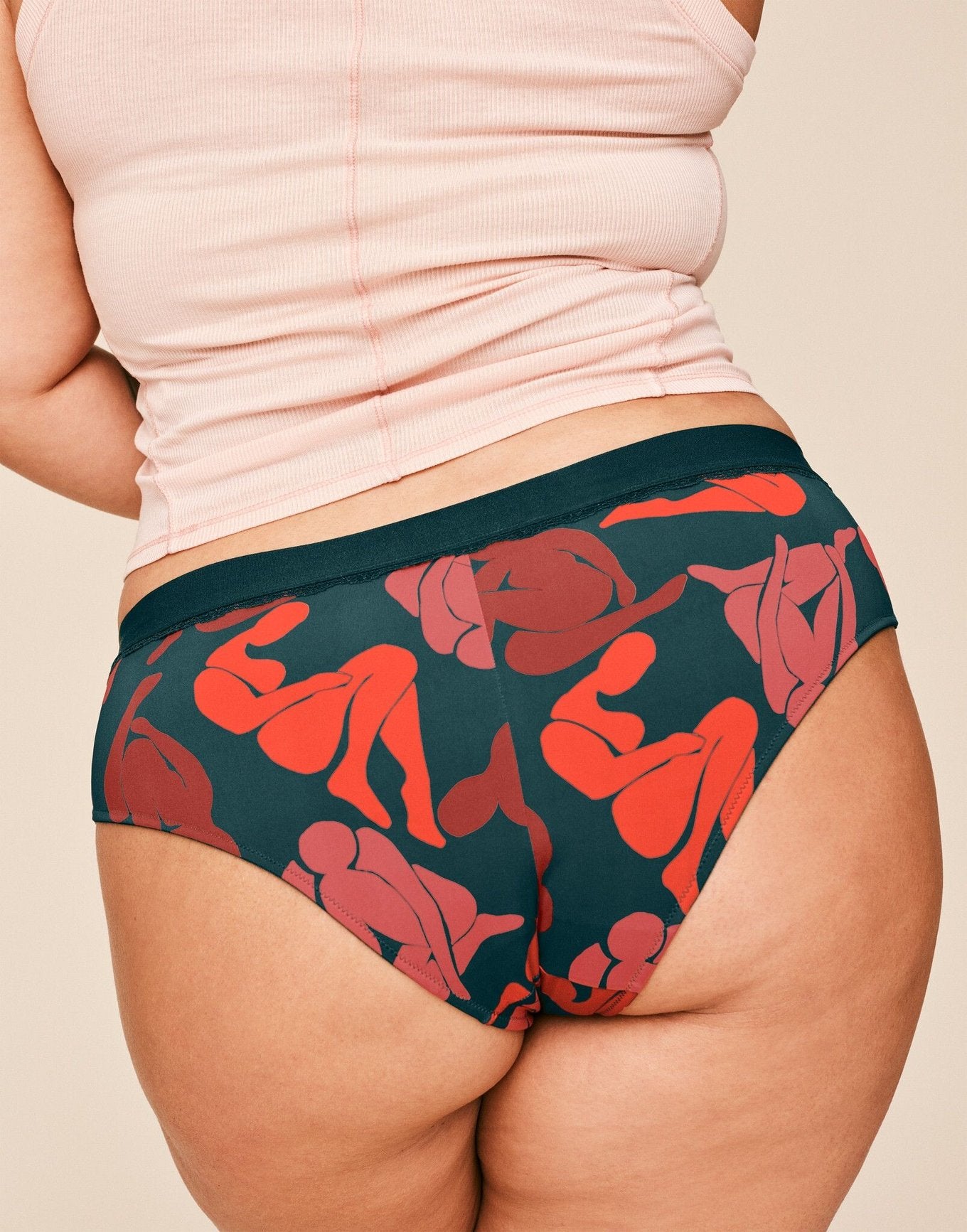 Royce Lingerie Women's Poppy Coordinating Brief Panty, Coral Print