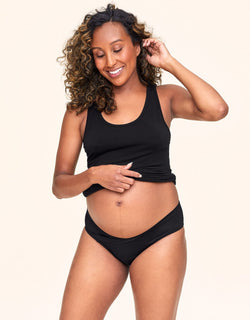Low Rise Maternity & Postpartum Bikini Bottom | Black